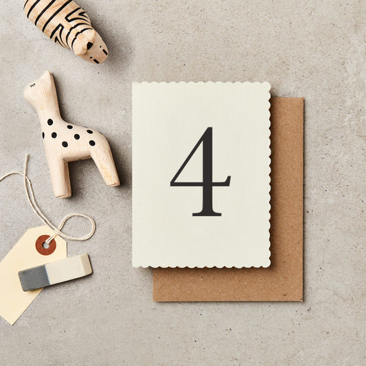 4 Year Old Birthday Card