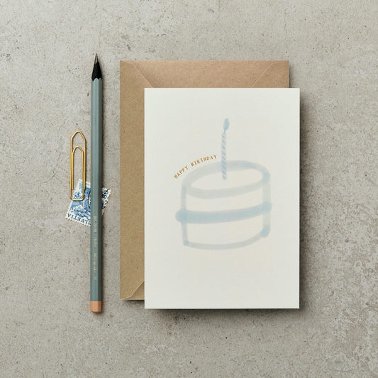 Blue Birthday Cake Card