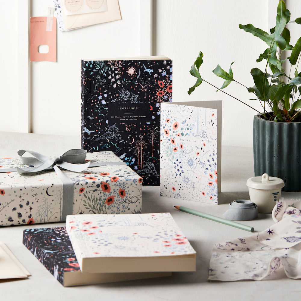Zodiac Navy Notebook – A5 blank lay-flat notebook – Katie Leamon