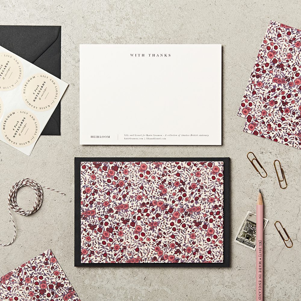 6pk Notecards in Wild Rose