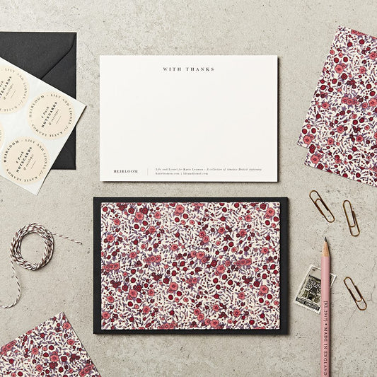 6pk Notecards in Wild Rose