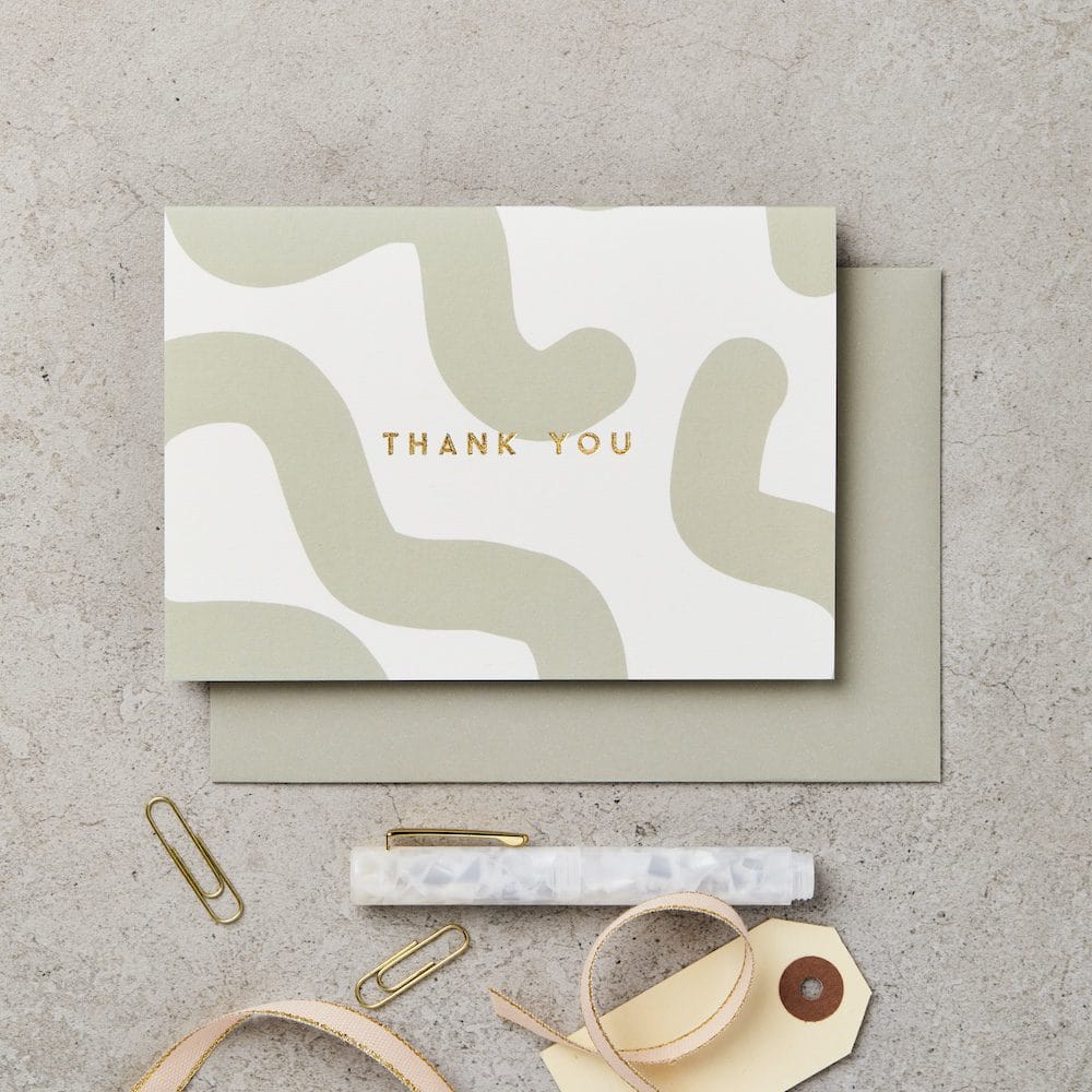 Green Mallow Thank You Card