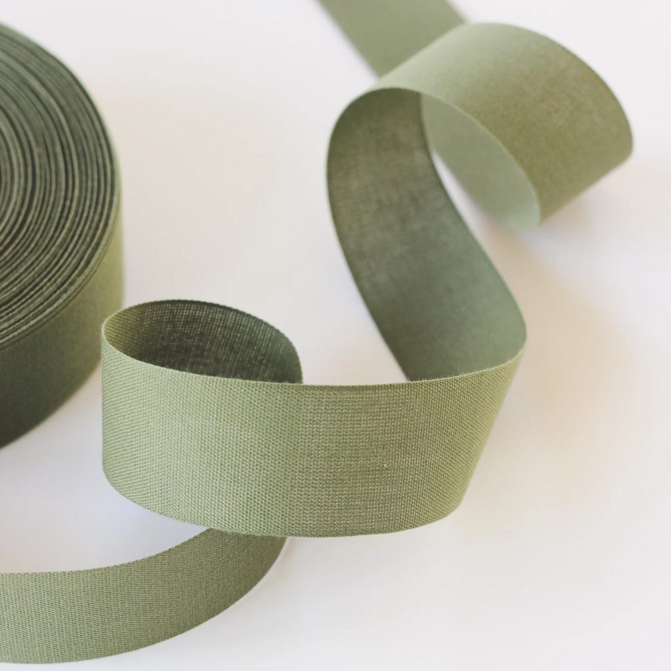 Olive Wide Cotton Ribbon