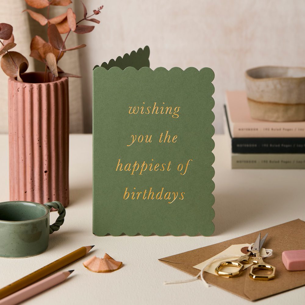 Scallop Happiest Bday Green