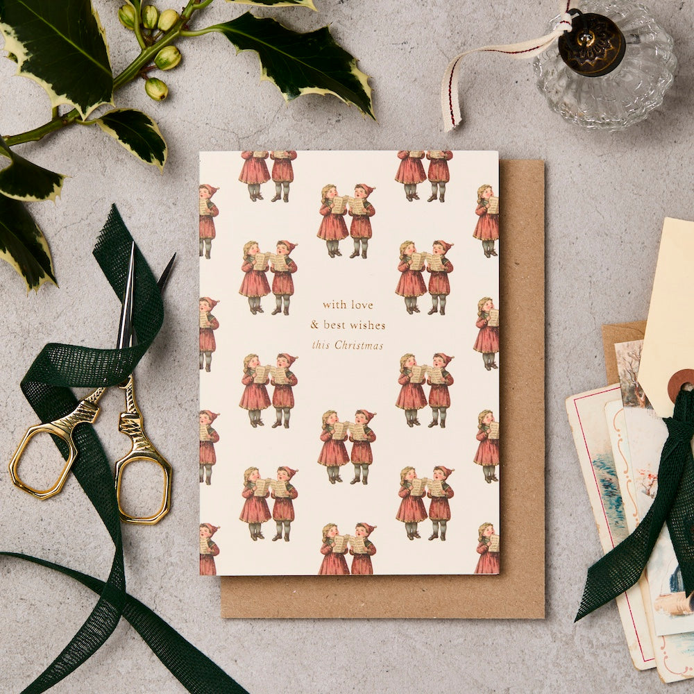 Vintage Carolers Multi Christmas Card