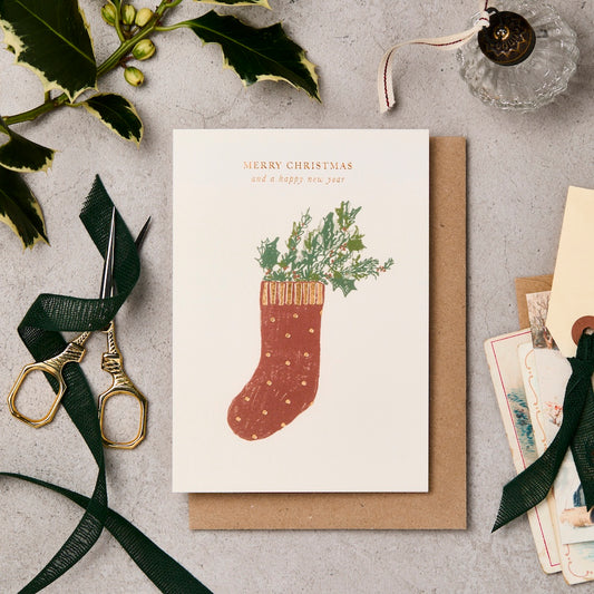 Box Set of 8 Stocking & Spruce Cards
