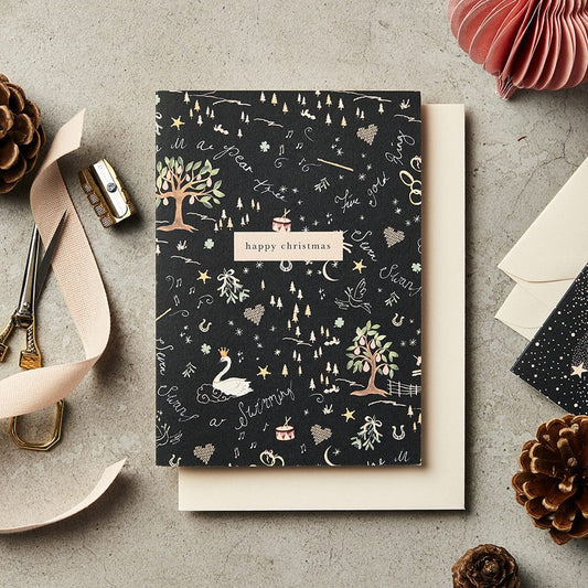 Box of 8 'Happy Christmas' 12 Days in Flint Cards