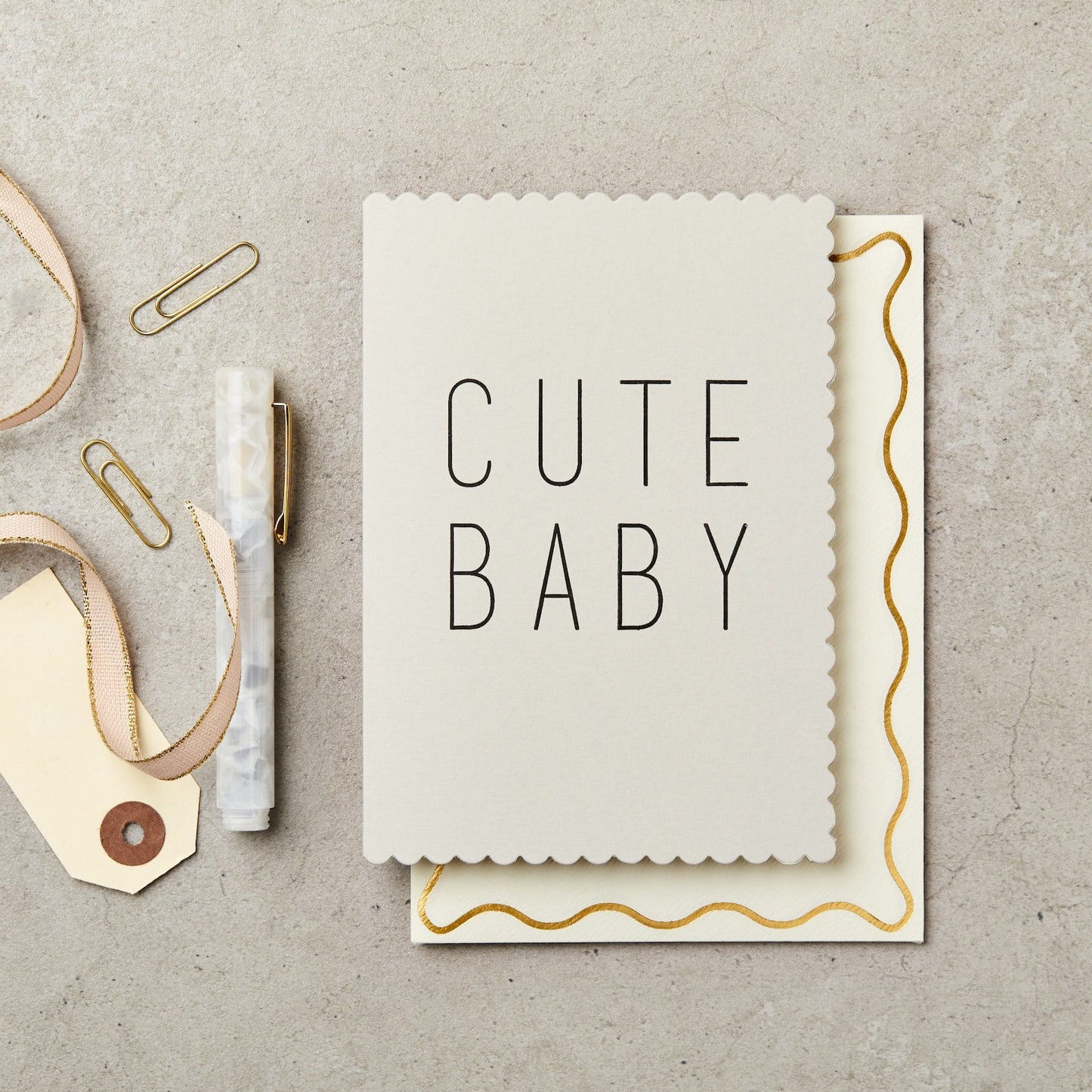 Cute Baby Grey – new baby card – Katie Leamon