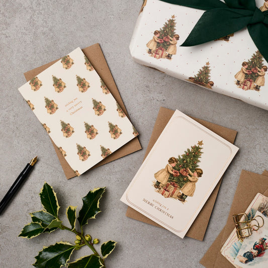 Assorted Pack of 6 Vintage Tree Cards