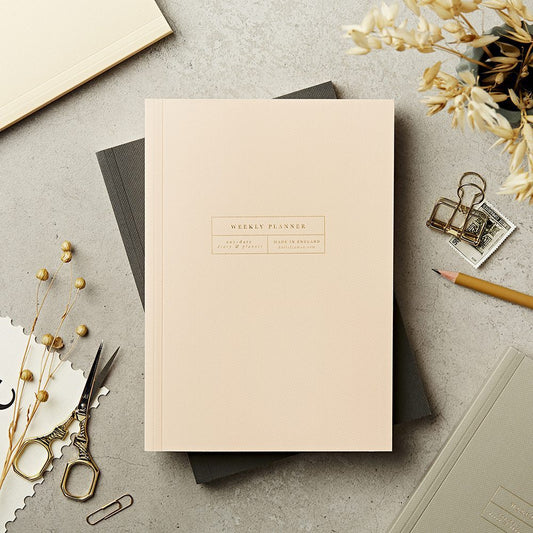 A5 Lay Flat Any Date Weekly Planner in Pink