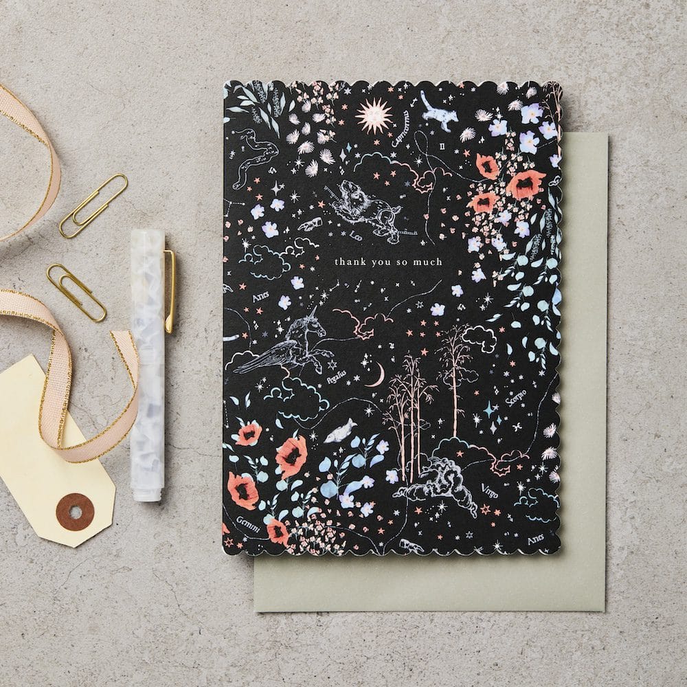Zodiac Dark Scallop Thank You So Much Card – thank you card – Katie Leamon
