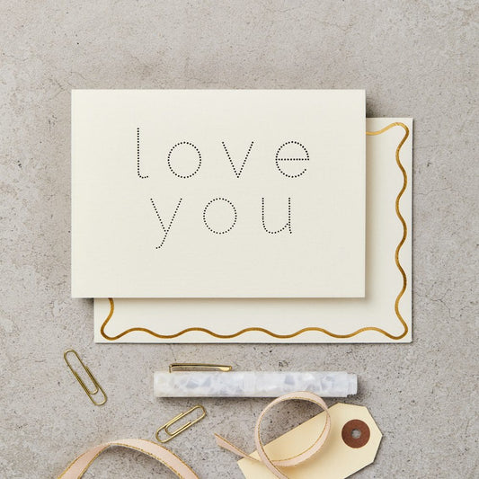 Love You Dots Handprinted Card