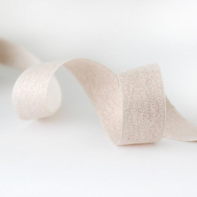 Metallic Woven Cotton Ribbon in Rose Gold – luxury wrapping paper – Katie Leamon
