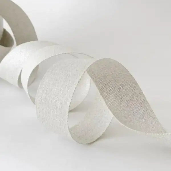 Metallic Woven Cotton Ribbon in Silver – luxury wrapping paper – Katie Leamon