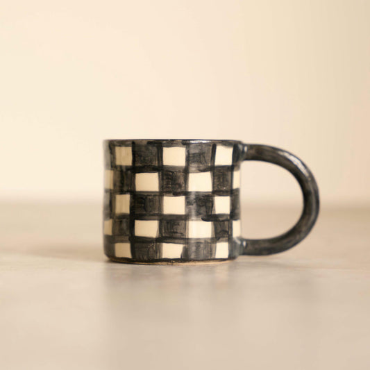 No. 14 Mug with Painted Checkerboard