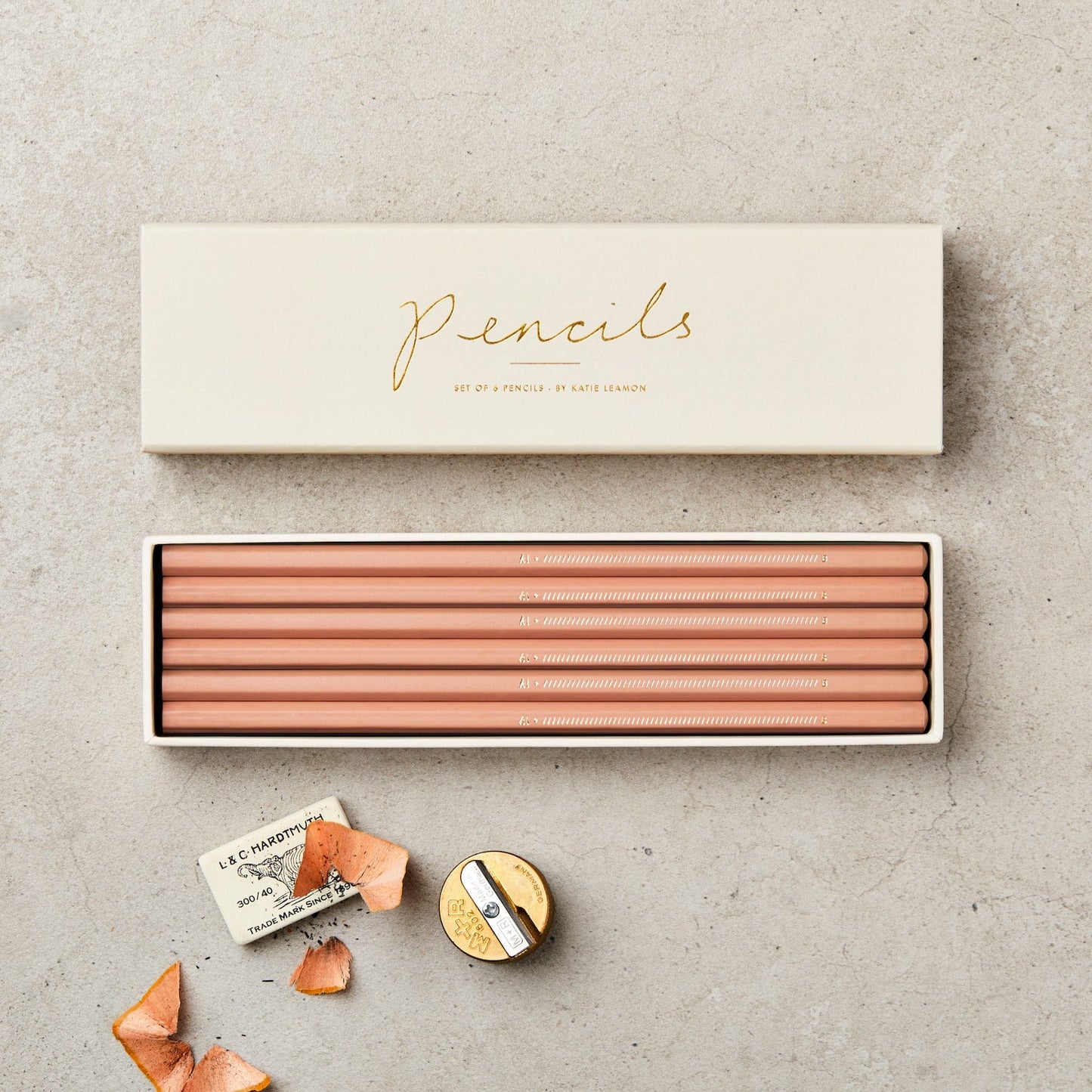 Boxed Set of Six Rust B Pencils