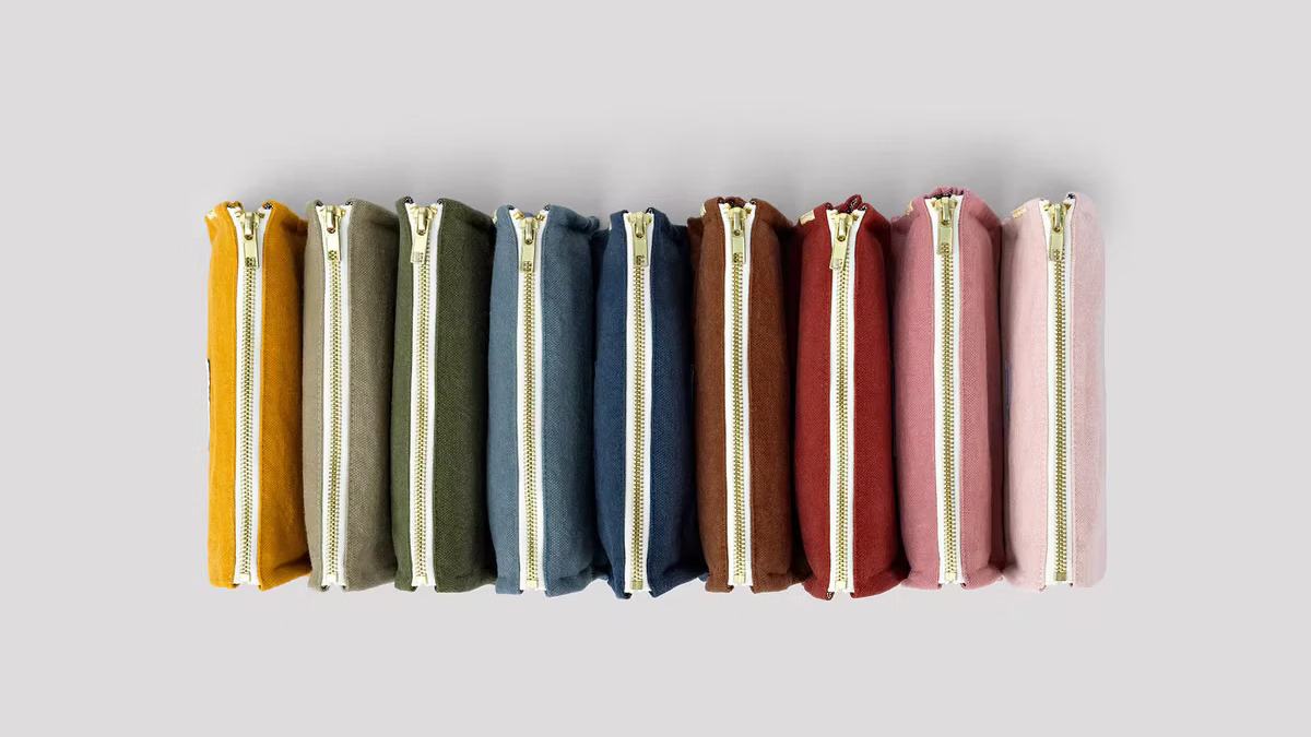 Les Pensionnaires Organic Cotton Pencil Case in Caper