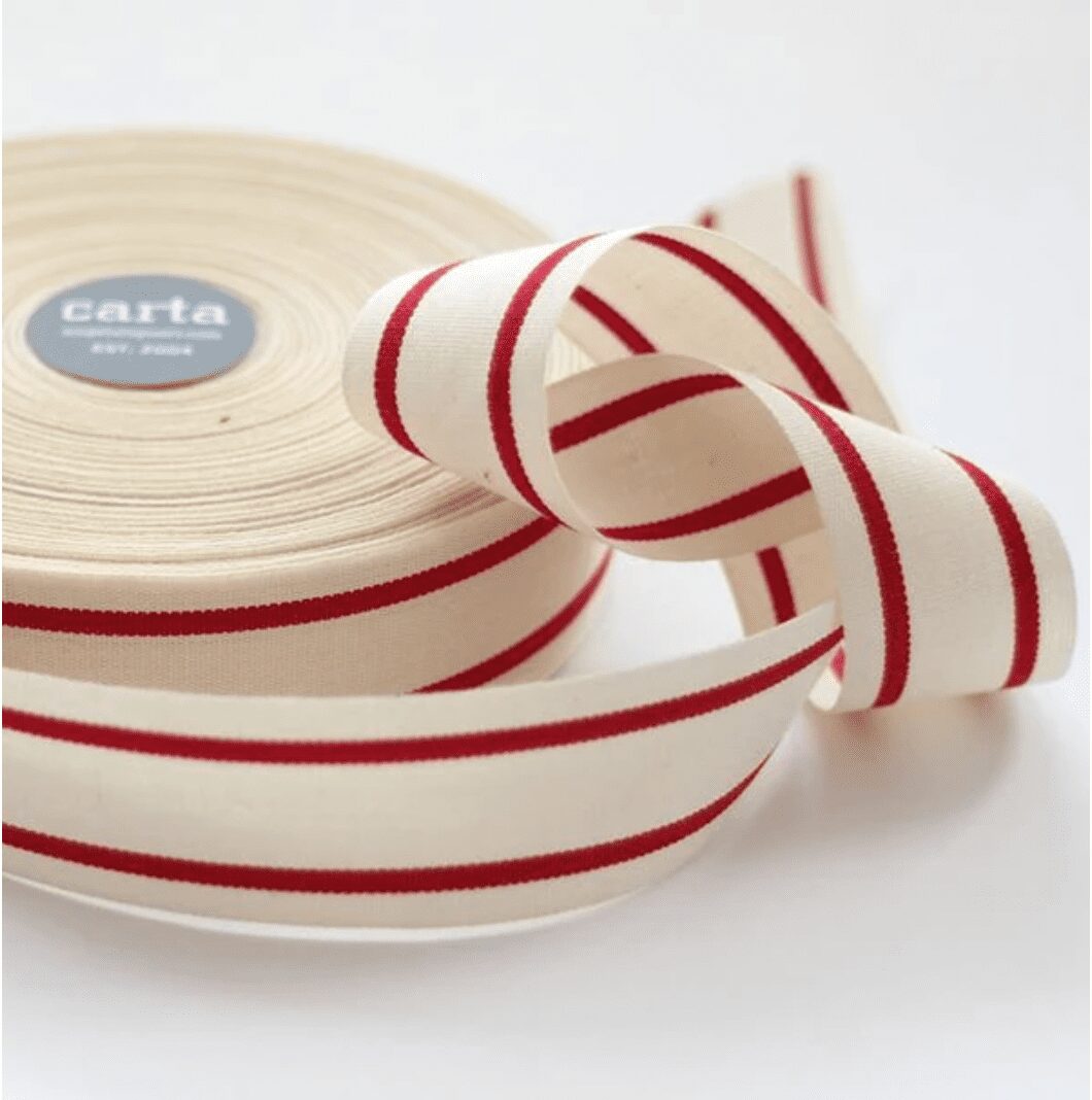 Red & White Wide Cotton Ribbon