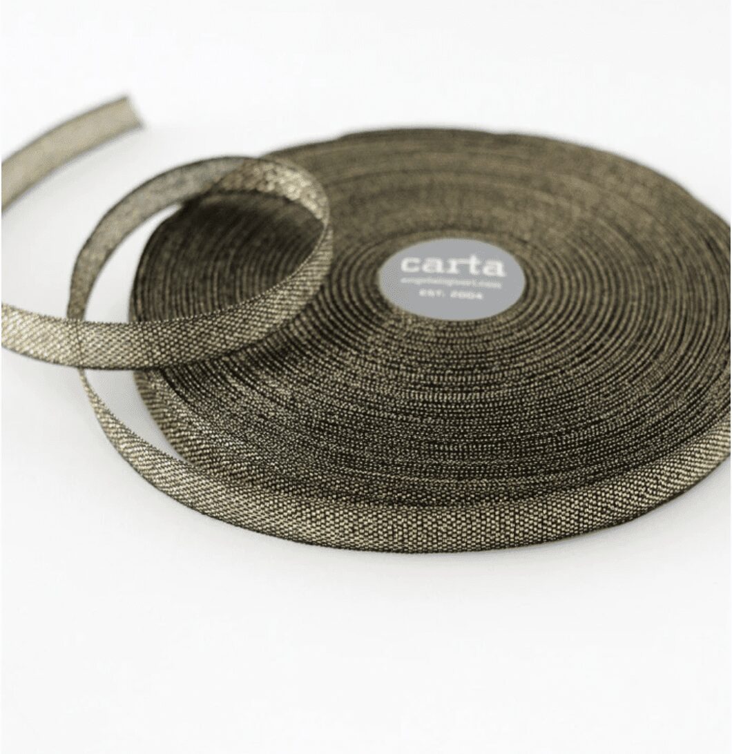 Metallic Black Loose Weave Ribbon