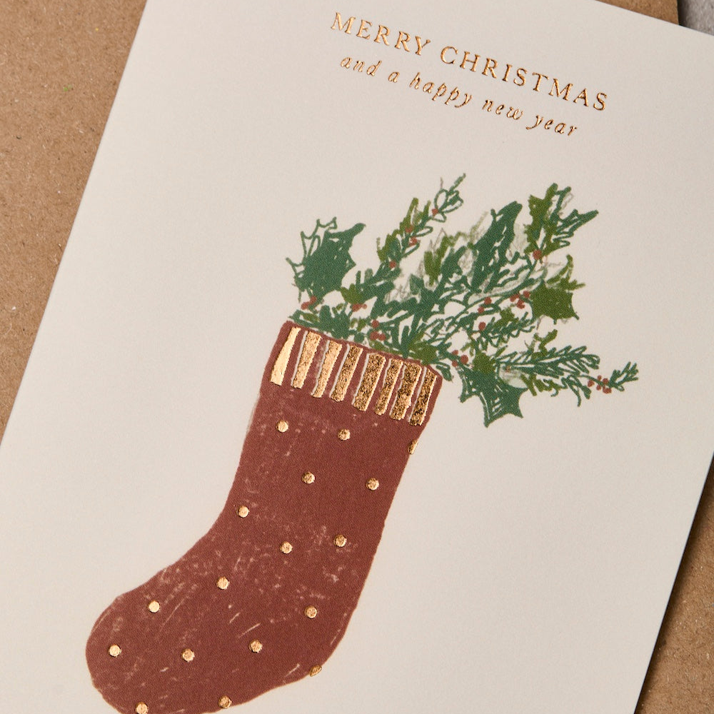 Stocking & Spruce Christmas Card
