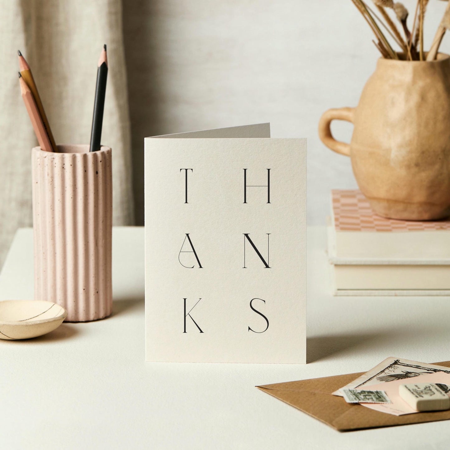 T-H-A-N-K-S Greeting Card – thank you card – Katie Leamon