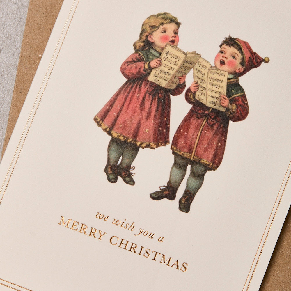Vintage Carolers Christmas Card