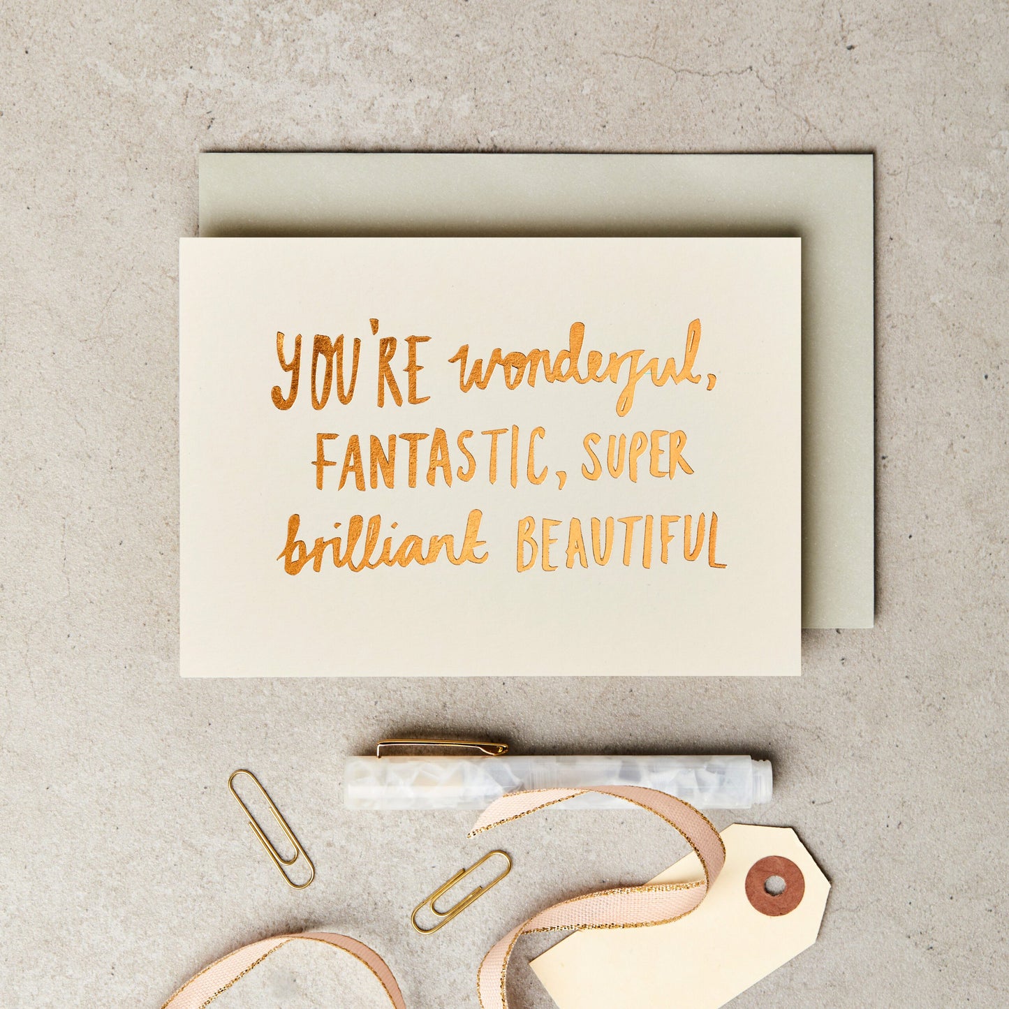 Wonderful, Fantastic Gold Foiled Card