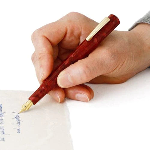 Hightide Marbled Fountain Pen Red – luxury fountain pen – Katie Leamon