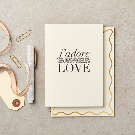 j'adore, amore, love Card