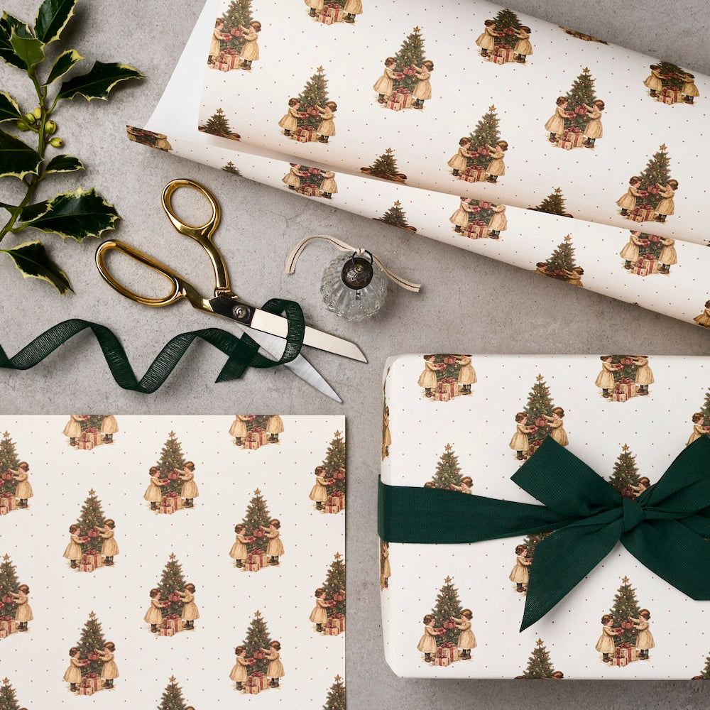 Katie Leamon Vintage Trees Christmas wrapping paper