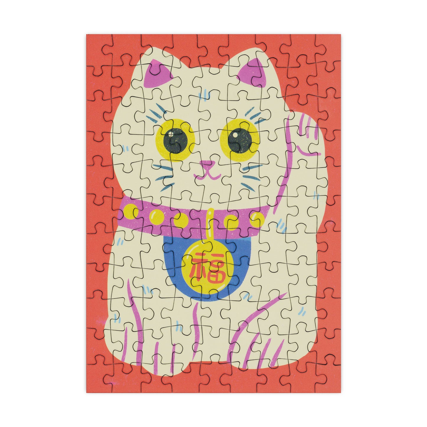 Lucky Cat - 99 Piece Mini Jigsaw Puzzle – luxury stationery – Katie Leamon