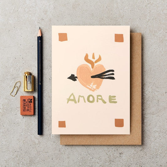 Heart Amore Pink Birthday Card A6