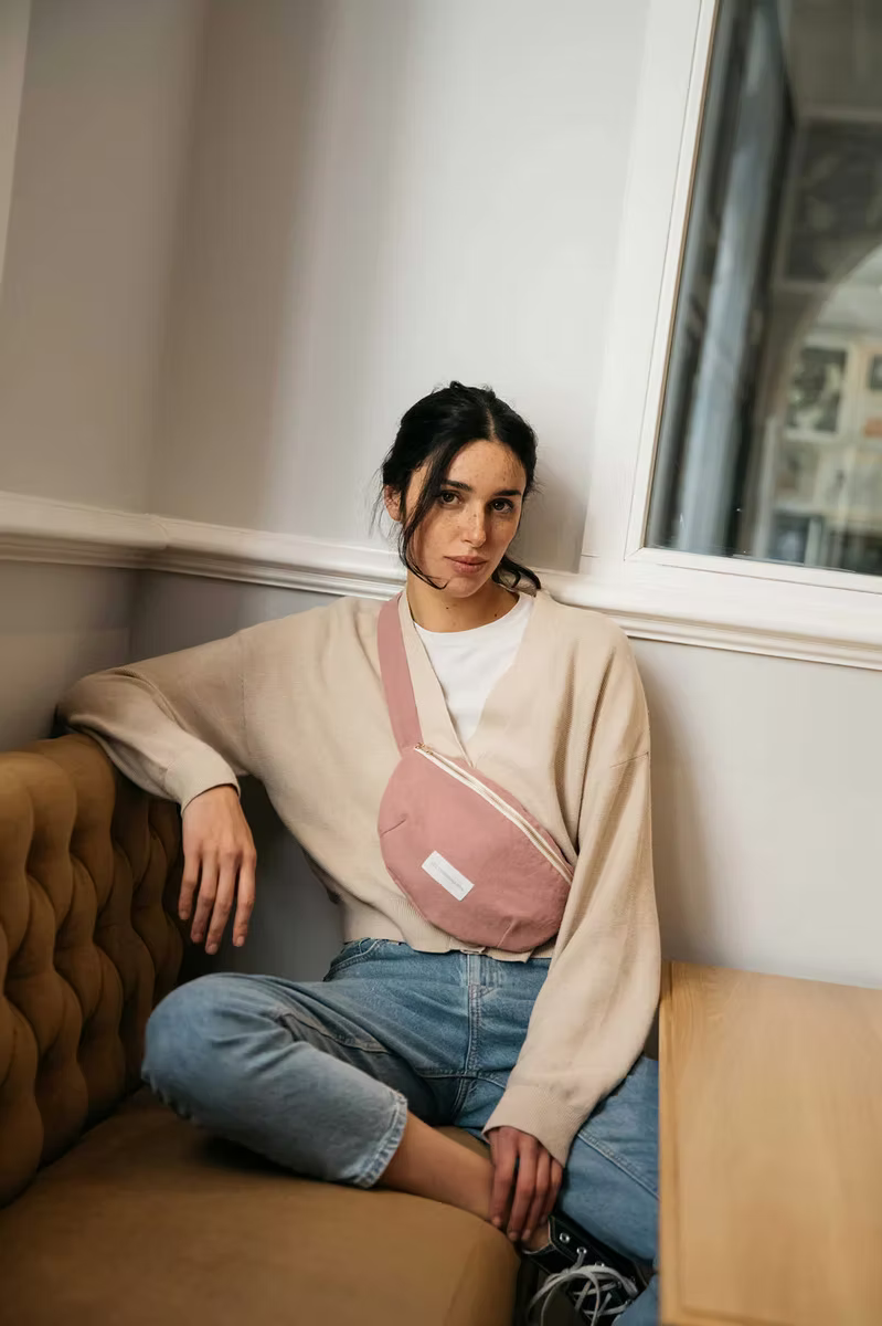 Les Pensionnaires Organic Cotton Belt Bag in Rosewood