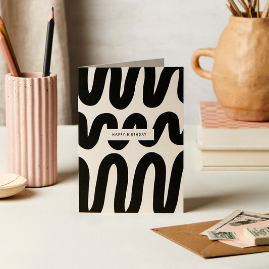 Happy Birthday Wobble Card – luxury birthday card – Katie Leamon