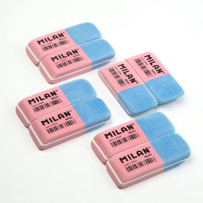 Milan Double-use Bevelled Erasers 8020