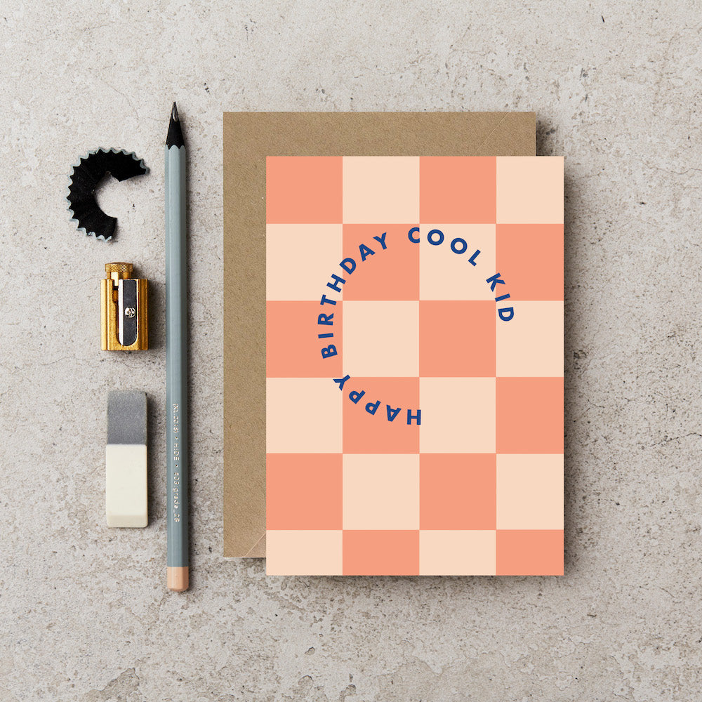 HAPPY BIRTHDAY COOL KID CHEQUERED