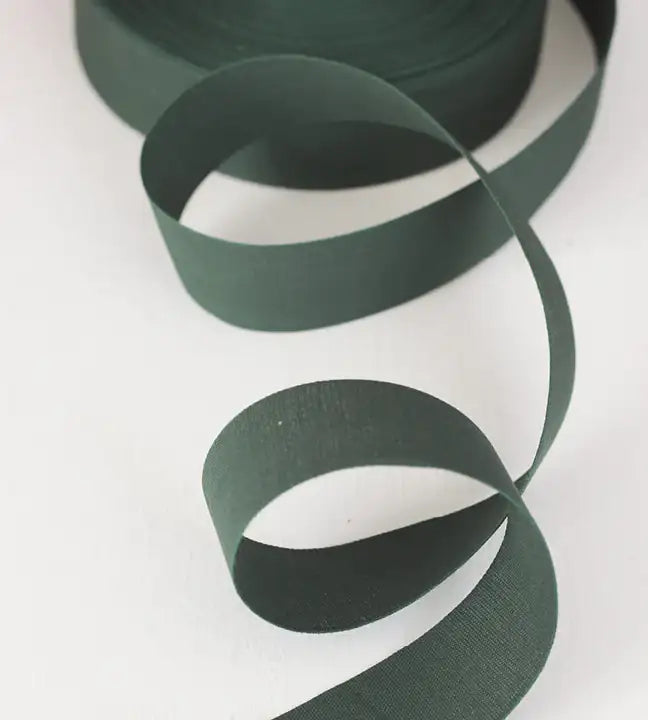 Dark Green Wide Cotton Ribbon