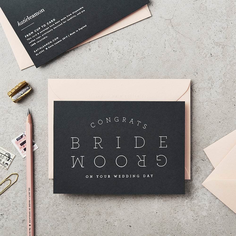 Extract Bride & Groom Card - Navy – greeting card – Katie Leamon