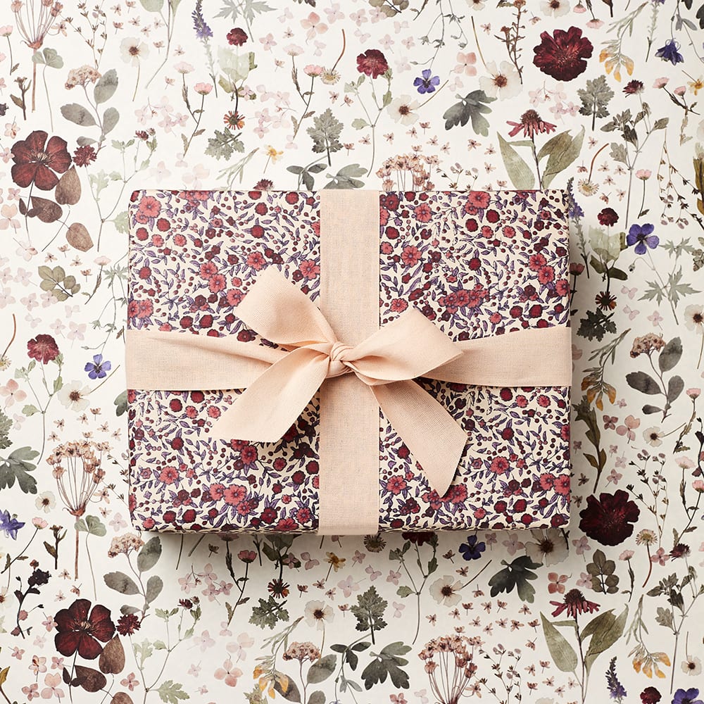 10 Sheets of Pressed Floral & Wild Rose Double Sided Wrapping Paper – luxury wrapping paper – Katie Leamon