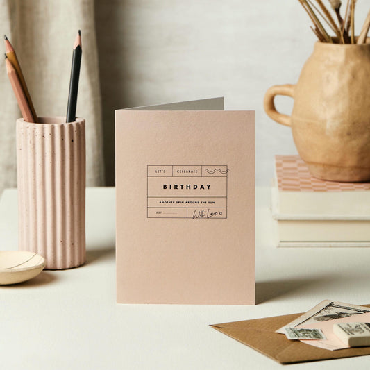 Birthday Stamp Pink Card