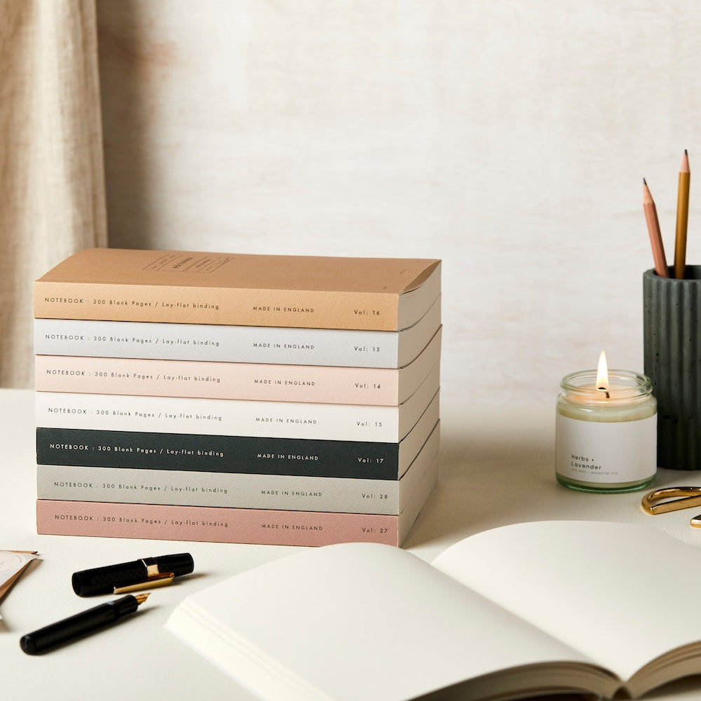 Katie Leamon 300 page lay flat notebooks in various colours