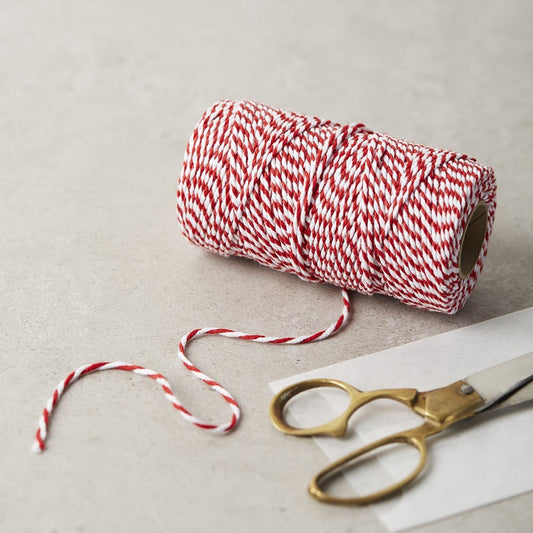 Katie Leamon 100m Spool Red & White Cotton Twine