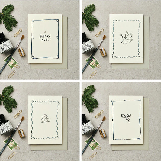 Assorted Pack of 6 Christmas Cards - Framed Ink Collection – christmas card – Katie Leamon