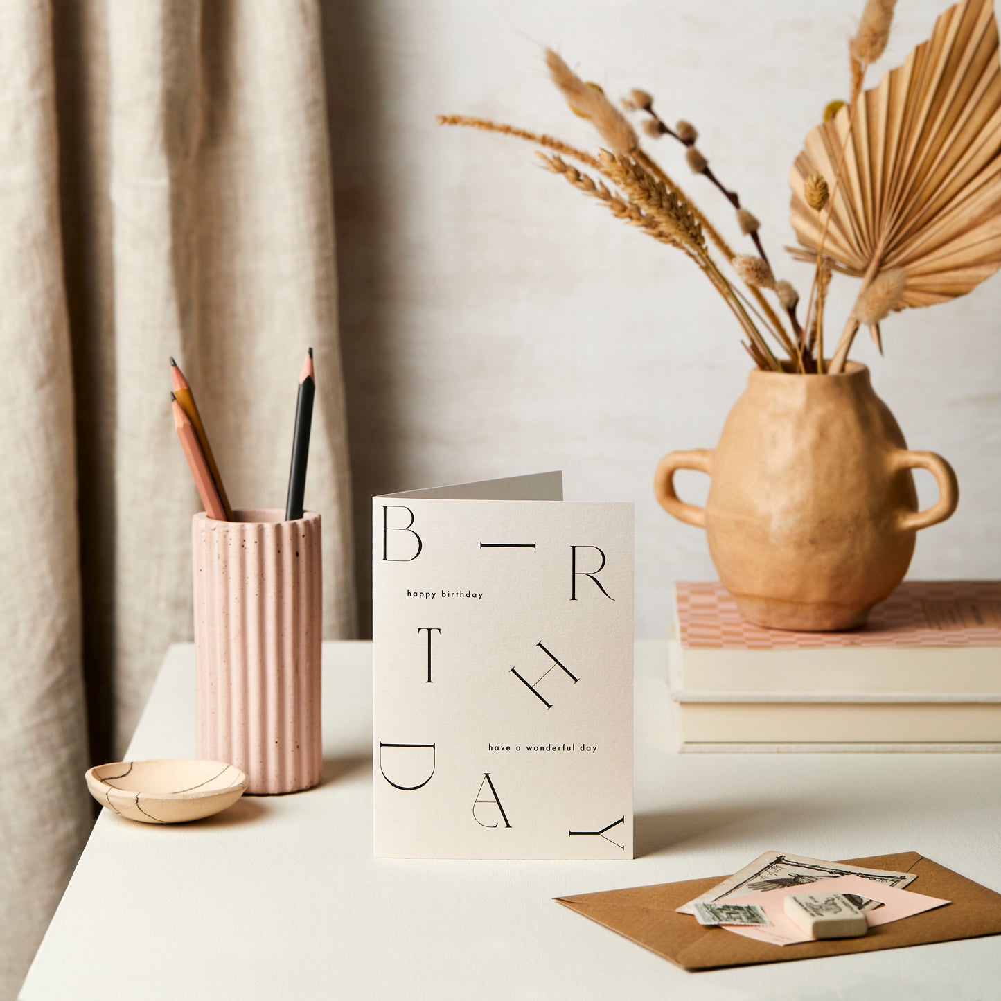 Ivory Birthday Tumble card