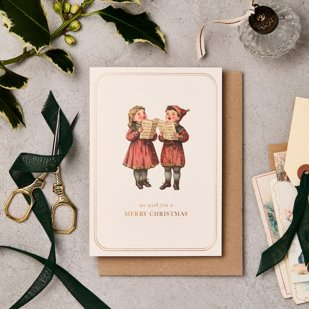 Box Set of 8 Vintage Carolers Cards