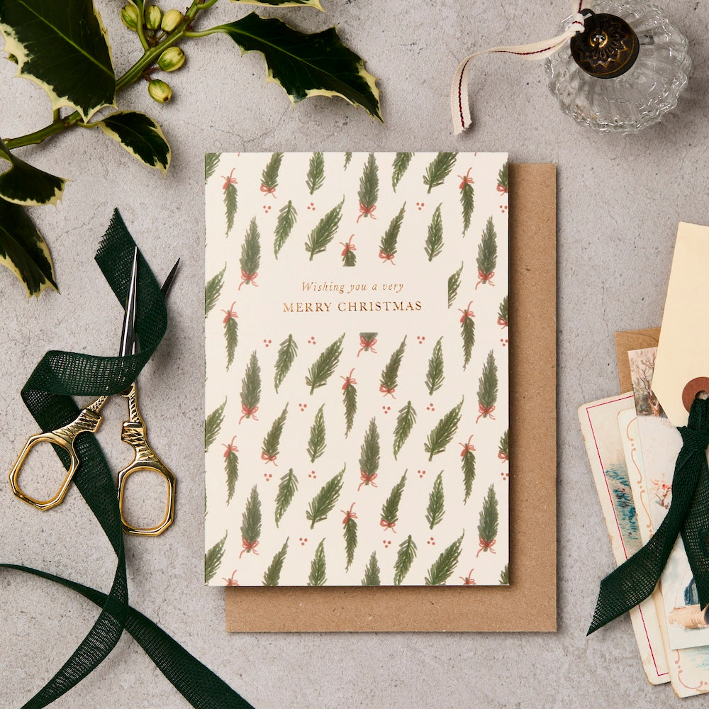Fir & Bows Christmas Card