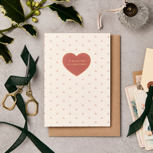 To the one I love dotty Christmas Card