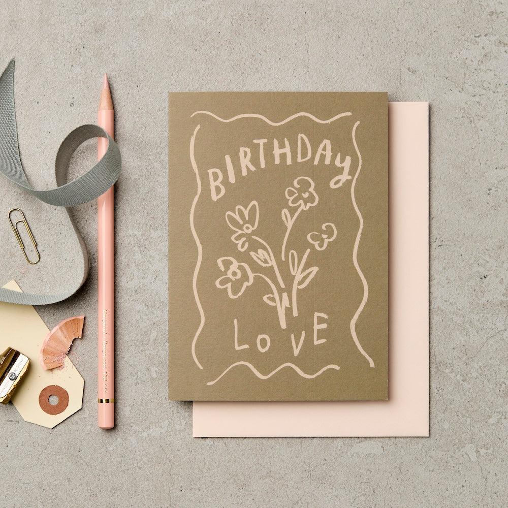 Birthday Love Pastel Card – luxury birthday card – Katie Leamon