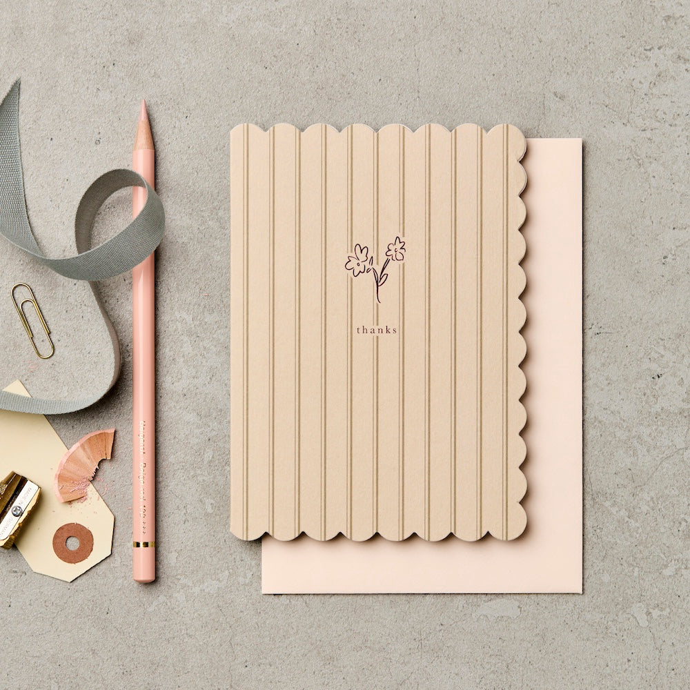 Scallop Thanks Posy Card – thank you card – Katie Leamon