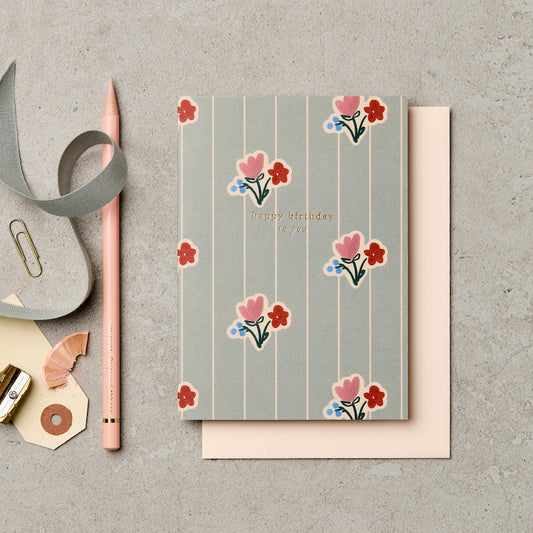 Wallpaper Posy Birthday Card
